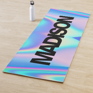 Esterilla De Yoga Nombre personalizado Arcoiris Holográfico Mates mo