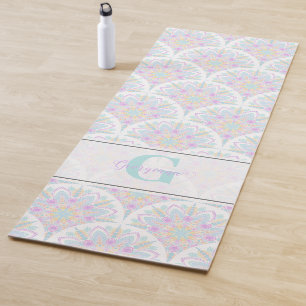 Esterilla De Yoga Nombre personalizado Art Deco Pastel Floral arcoir