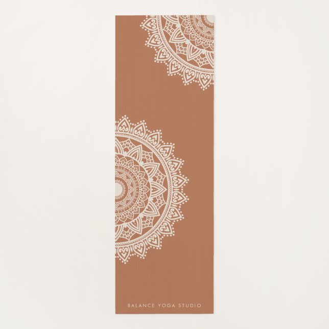 Esterilla De Yoga Nombre personalizado Boho Ivory Mandala (Reverso)