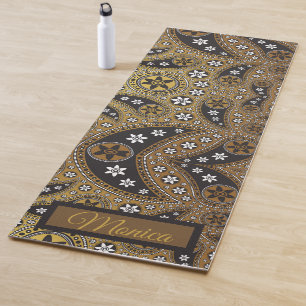 Esterilla De Yoga Nombre Personalizado Celestial Paisley Floral