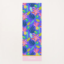 Nombre personalizado color de color azul floral mo