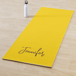 Esterilla De Yoga Nombre personalizado color púrpura de texto amaril