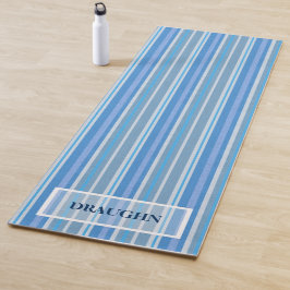 Esterilla De Yoga Nombre personalizado de franjas azules de Guay