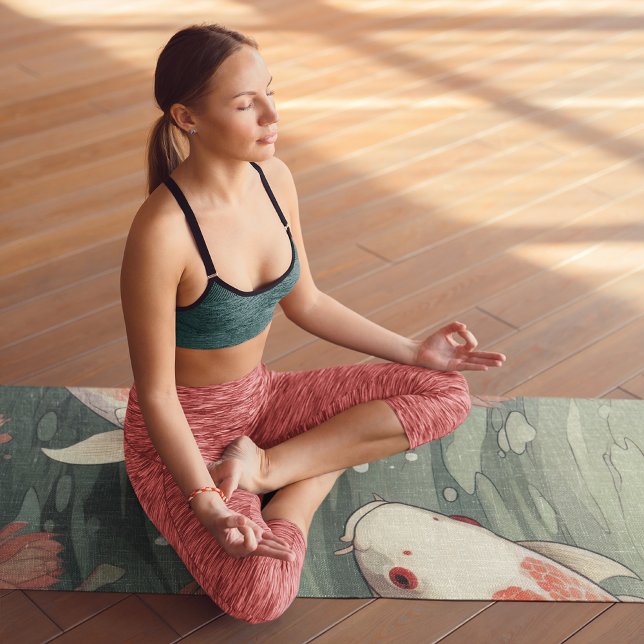 Esterilla De Yoga Nombre personalizado de Koi Fish Yin Yang Water Li (Subido por el creador)