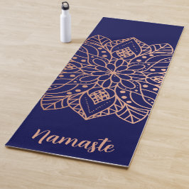 Esterilla De Yoga Nombre personalizado de la flor de manala azul de 