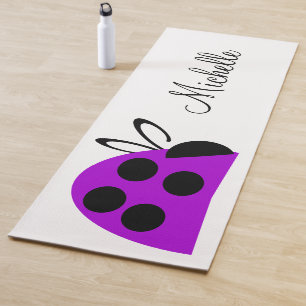 Esterilla De Yoga Nombre personalizado de la galimatía negra púrpura