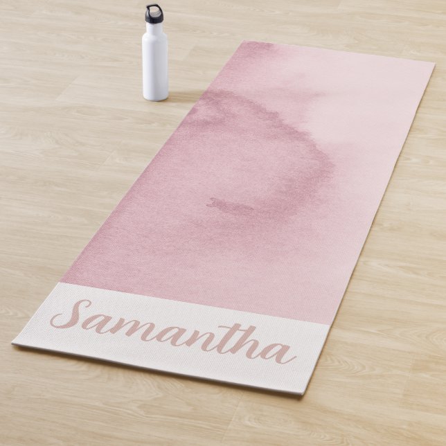 Esterilla De Yoga Nombre personalizado de tinte rosado de tinta rosa (In situ)