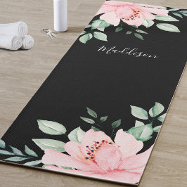 Esterilla De Yoga Nombre personalizado floral