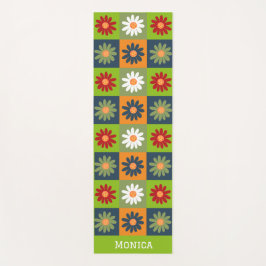 Esterilla De Yoga Nombre personalizado floral colorido personalizado