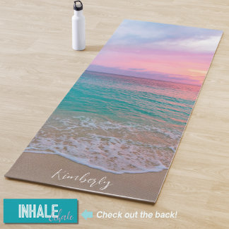Esterilla De Yoga Nombre personalizado Hermosa Playa Sunset