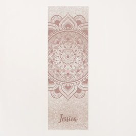 Esterilla De Yoga Nombre personalizado Mandala Om Rosa Ejercicio Pur