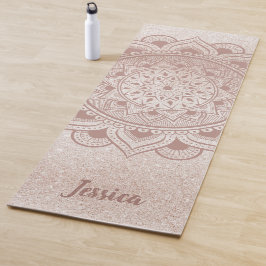 Esterilla De Yoga Nombre personalizado Mandala Om Rosa Ejercicio Pur