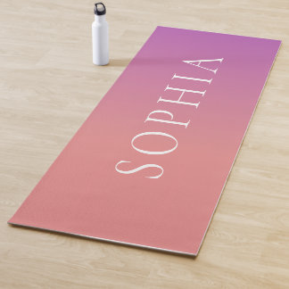 Esterilla De Yoga Nombre Personalizado Melocotón Ombre Púrpura