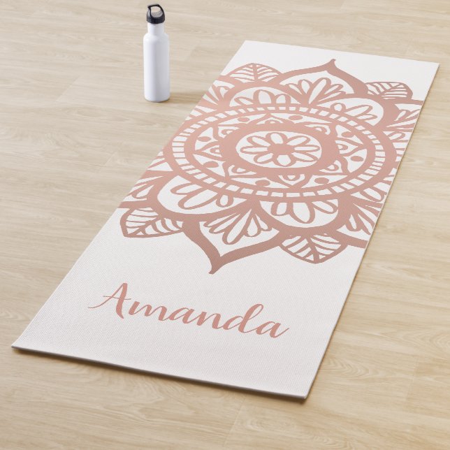 Esterilla De Yoga Nombre personalizado Nuevo Rosa dorado Mandala bla (In situ)
