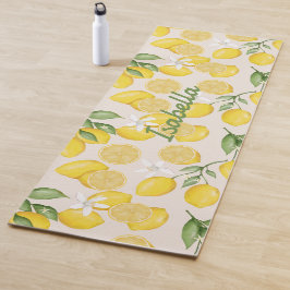 Esterilla De Yoga Nombre personalizado Patrón de fruta de limón amar