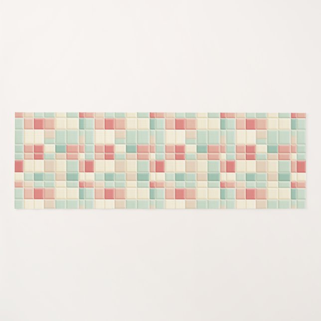Esterilla De Yoga Nombre personalizado Patrón de Pasteles Faux Tiles (Anverso (horizontal))