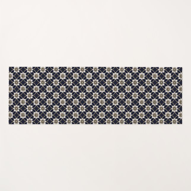 Esterilla De Yoga Nombre personalizado Patrón floral japonés (Anverso (horizontal))