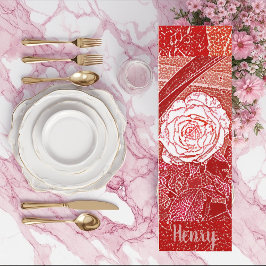 Esterilla De Yoga Nombre personalizado Red Rose Floral Watercolor Ar