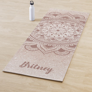 Esterilla De Yoga Nombre Personalizado Rosa de Moda femenina Gold Ma