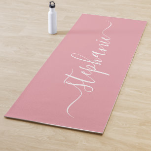 Esterilla De Yoga Nombre personalizado rosado de Rubor