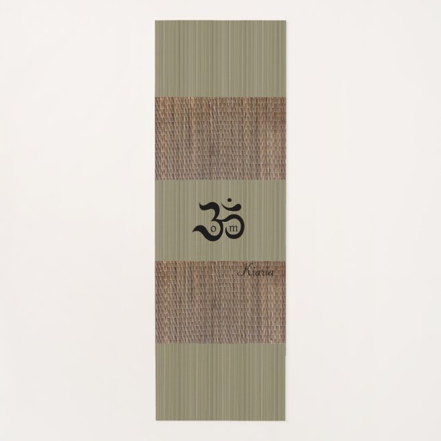 Esterilla De Yoga Nombre personalizado rústico del tatami verde Zen  (Anverso)