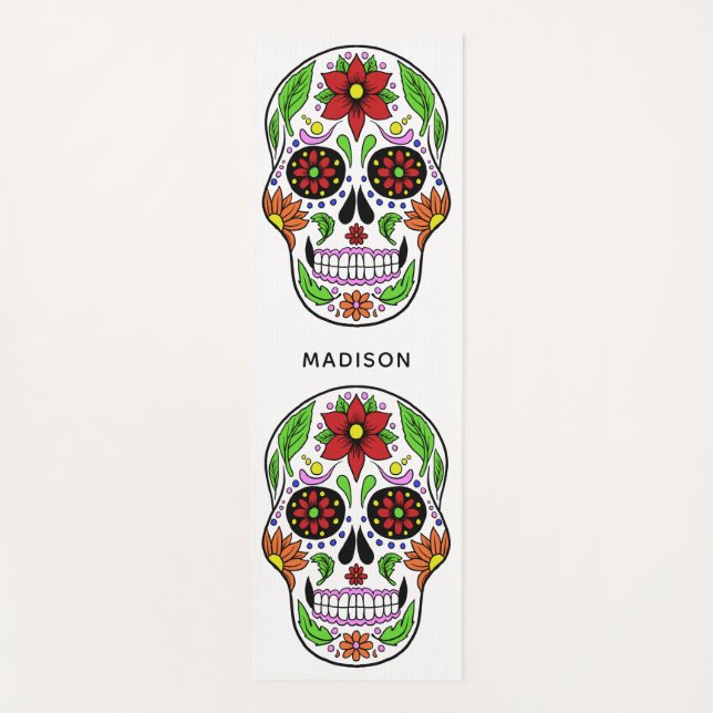 Esterilla De Yoga Nombre personalizado Sugar Skull (Anverso)