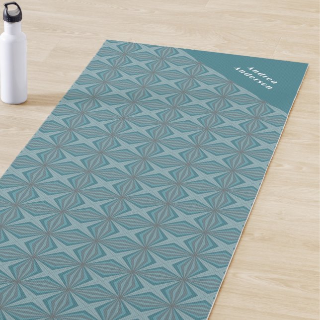 Esterilla De Yoga Nombre y patrón Verde azulado retro (Subido por el creador)