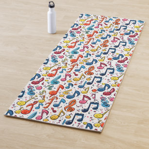 Esterilla De Yoga Notas Musicales Divertidas Diseño de Arte Kawaii