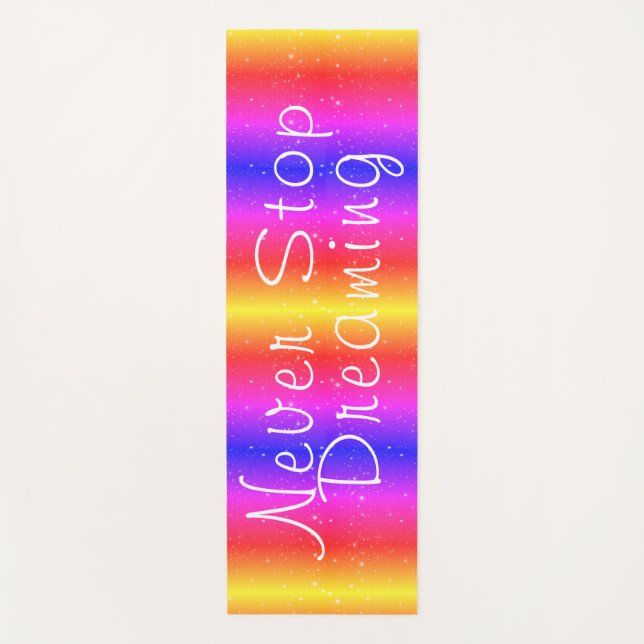 Esterilla De Yoga Nunca dejes de soñar con estrellas del arcoiris (Anverso)