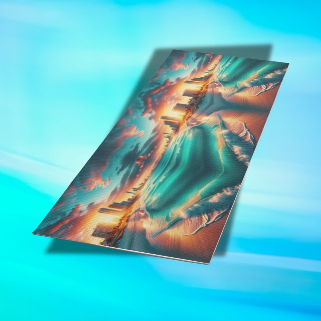 Esterilla De Yoga Océano verde azulado al atardecer | (Subido por el creador)