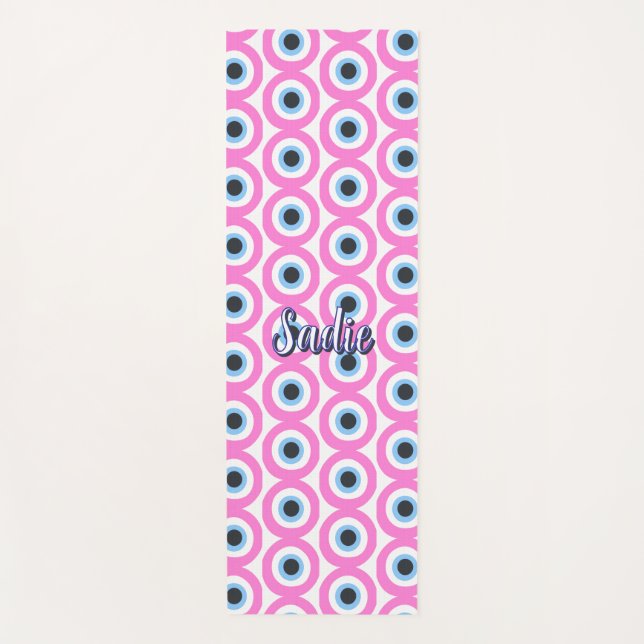 Esterilla De Yoga ojo turco rosa personalizable  (Anverso)