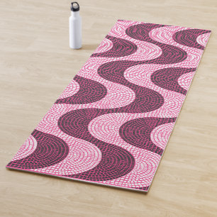 Esterilla De Yoga Olas de pavimento empedrado de Portugal en rosa