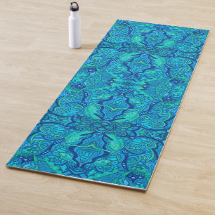 Esterilla De Yoga Olas de pescado subacuáticas Patrón bohemio árabe