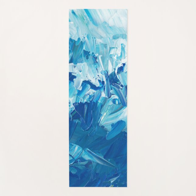 Esterilla De Yoga Olas de pintura azul abstracta (Anverso)