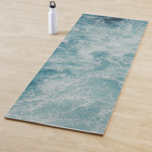 Esterilla De Yoga Olas de playa de verano del océano verde azul