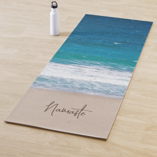 Esterilla De Yoga Olas tropicales del océano azul Playa de Namaste (In situ)