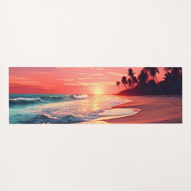 Esterilla De Yoga Olas y Arena Playa Tropical (Reverso (horizontal))
