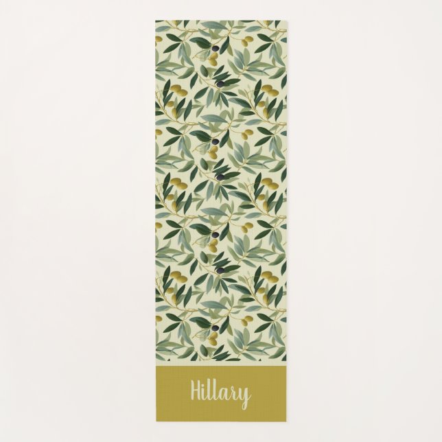 Esterilla De Yoga Olive Branch Monogram Name  (Anverso)