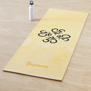 Esterilla De Yoga Om Compass Rosa, Amarillo Acuarela, Ejercicio Ohm