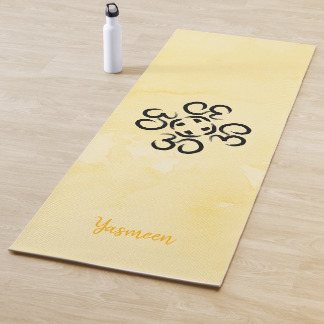 Esterilla De Yoga Om Compass Rosa, Amarillo Acuarela, Ejercicio Ohm (In situ)