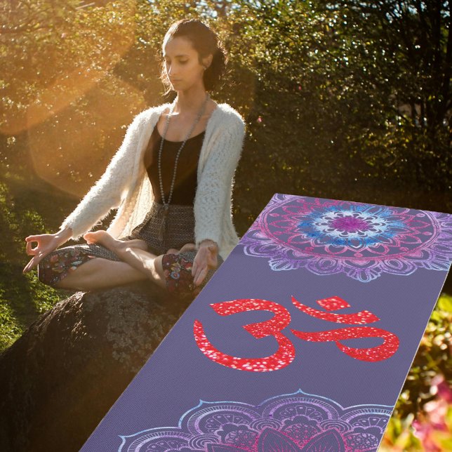 Esterilla De Yoga Om Mandala, Purpurina Rojo Púrpura (Subido por el creador)
