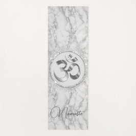 Esterilla De Yoga OM Namaste Silver Marble Purpurina Elegant