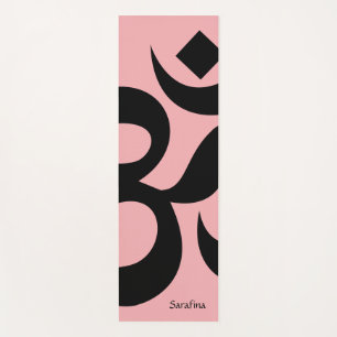 Esterilla De Yoga Om Símbolo Coral Rosa Reversible