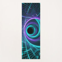 Ondas fractales abstractas en turquesa y violeta