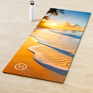 Esterilla De Yoga Ondas Tropicales Monogramo Beach Waves Sunset