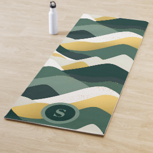 Esterilla De Yoga Ondas Verdes Abstract Mountain