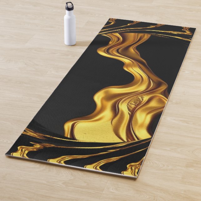 Esterilla De Yoga Opulent Swirl Achempong Liquid Gold - Gold & Black (In situ)