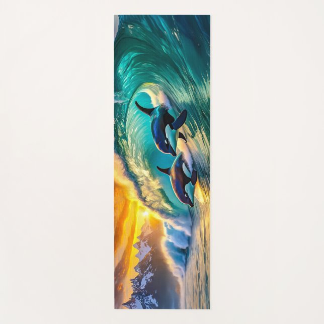 Esterilla De Yoga Orcas En Surf Design Por Rich AMeN Gill (Anverso)