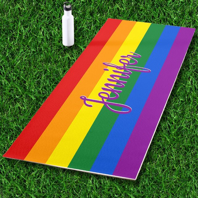 Esterilla De Yoga Orgullo LGBTQ Bandera Arcoiris Nombre personalizad (Subido por el creador)