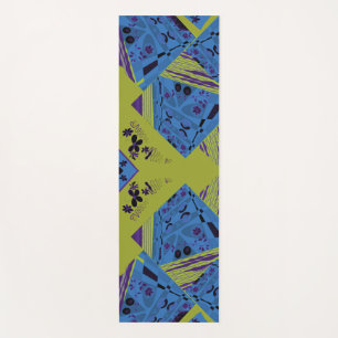 Esterilla De Yoga Origami Chintz (L) color azul índigo negro